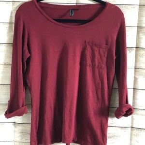 Cynthia Rowley Red 3/4 sleeve -long sleeve blouse